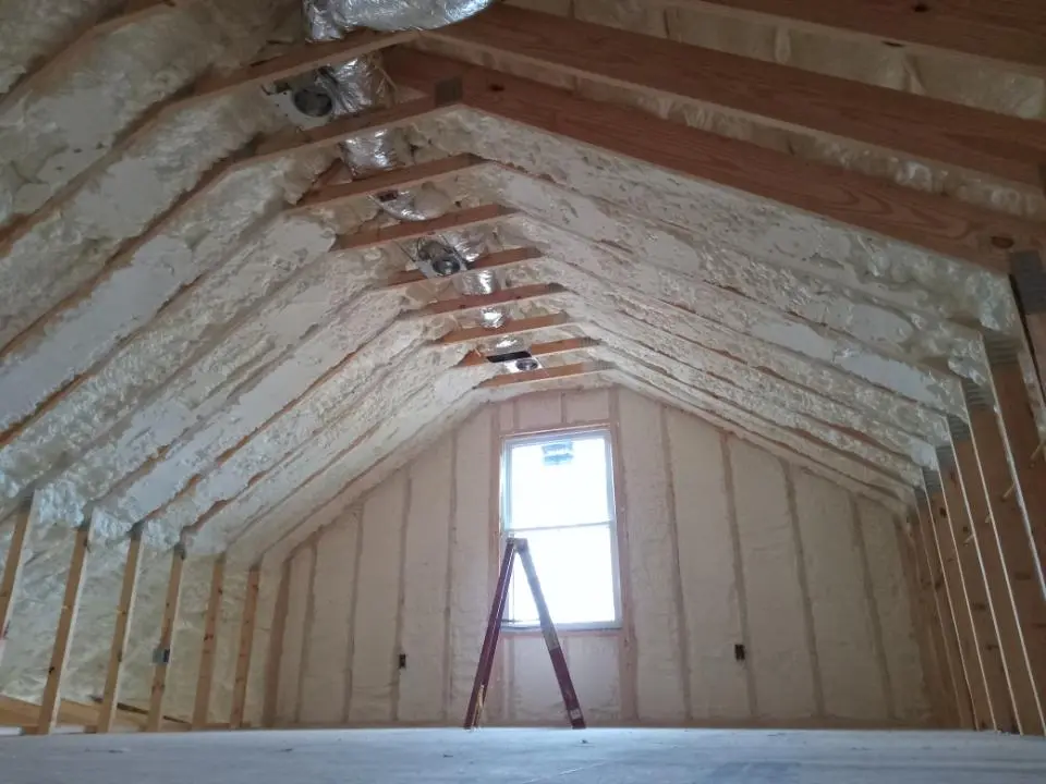 Spray foam roofing application for Crawl Space Insulation project in Bloomington
